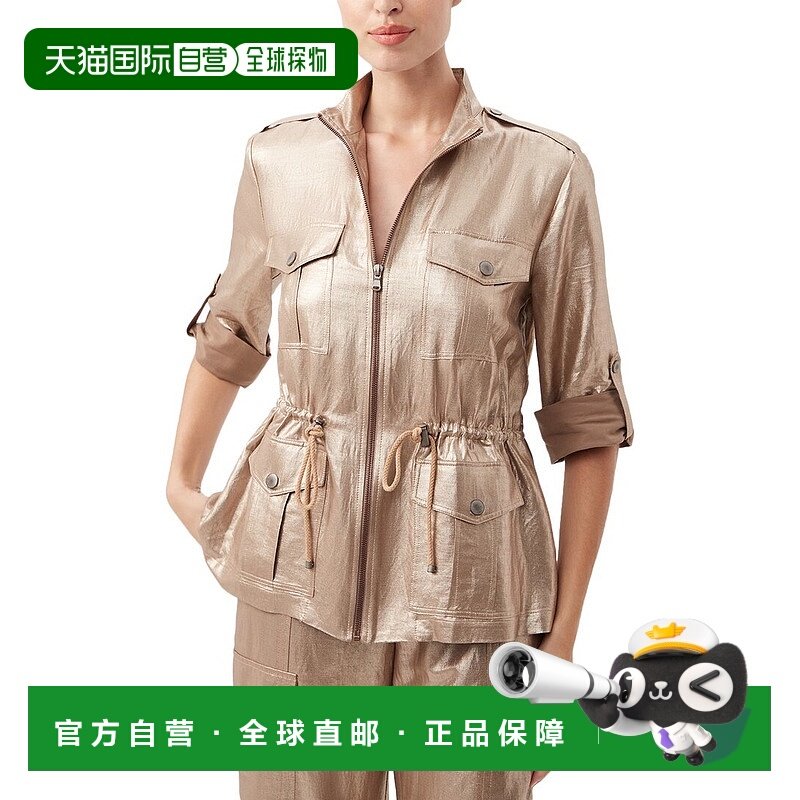 自营trina turk天合土耳其浮力2亚麻混纺夹克-黄色 美国奥莱直发