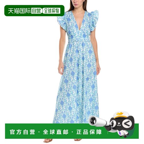 自营Sail to Sable Cap Sleeve Maxi Dress - blue 美国奥莱直发