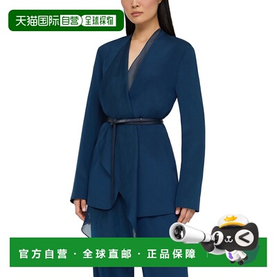 自营Lafayette 148 New York Silk-Blend Cardigan Jacket - blue