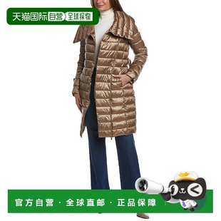 美国奥莱直发 金色 自营Via Spiga不对称腰带羽绒服