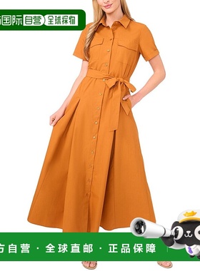 自营 Ted Baker带腰带衬衫连衣裙-橙色 美国奥莱直发衬衫裙