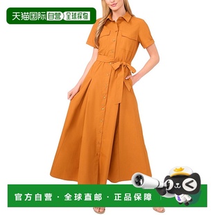 Ted 美国奥莱直发衬衫 Baker带腰带衬衫 橙色 裙 连衣裙 自营