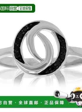 自营 vir jewels 1/10 克拉 0.925 纯银镀铑黑色钻石戒指 - 银 美