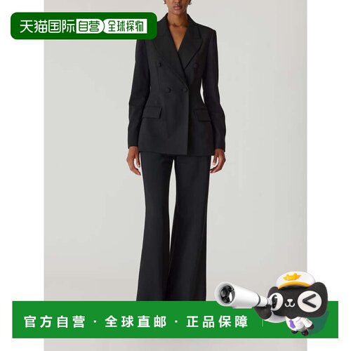 自营rebecca taylor加略地双排扣西装外套-黑色 美国奥莱直发