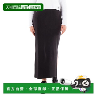 黑色 klein凯文克莱罗纹标志毛衣长裙 美国奥莱直发 calvin 自营