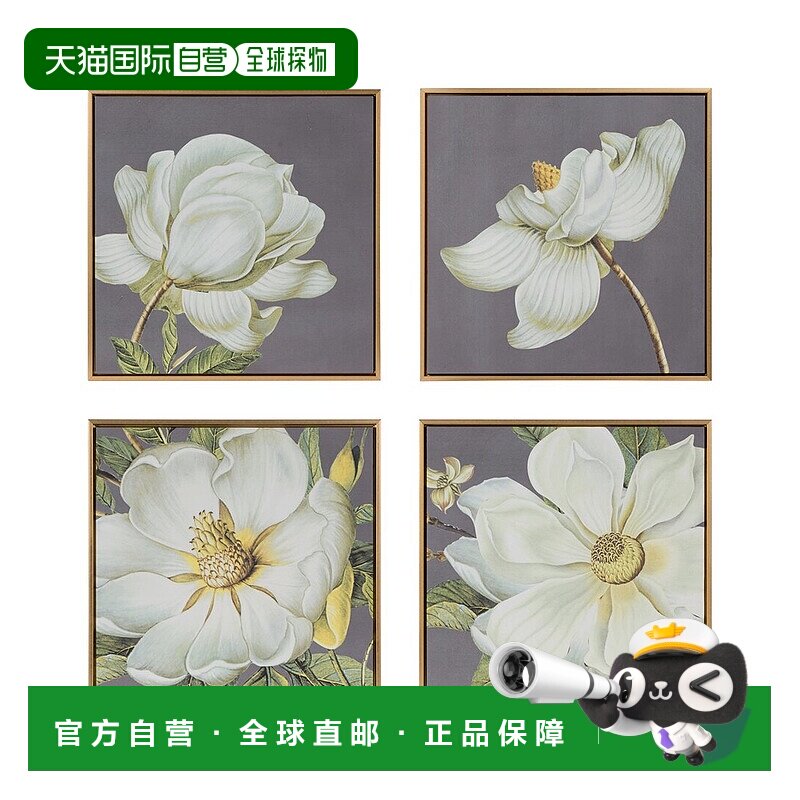 自营 A&B Home Set of 4 Blooming Florals Framed Wall Art Piec