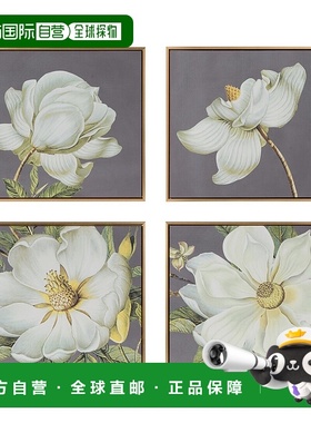 自营 A&B Home Set of 4 Blooming Florals Framed Wall Art Piec