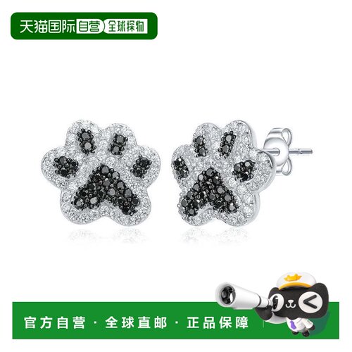自营geneviveSterling Silver Two-Tone with Clear & Black Cubi