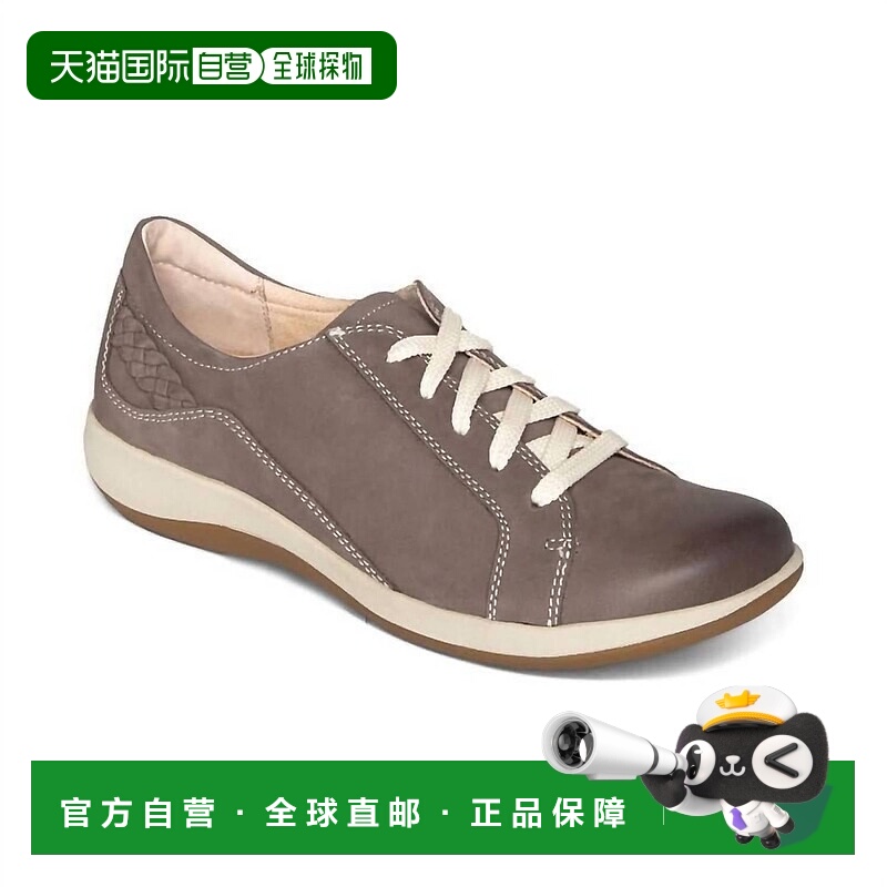 自营aetrex灰色女式Dana系带牛津休闲运动鞋 美国奥莱直发