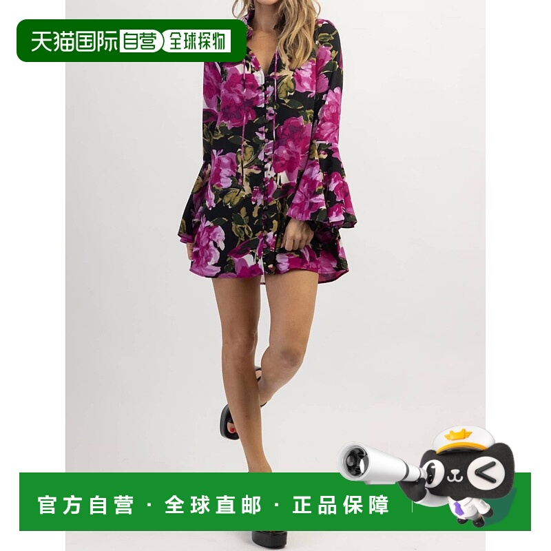 自营 en cremeEn Bloom 紫色花卉迷你连衣裙 - 紫色 美国奥莱直发