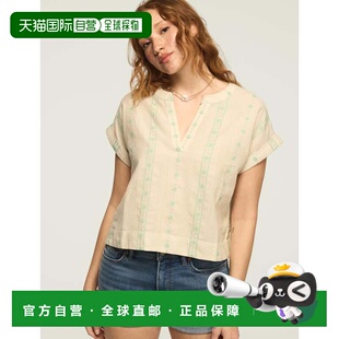 自营lucky brandLucky品牌女装新奇Popover衬衫-天然 美国奥莱直