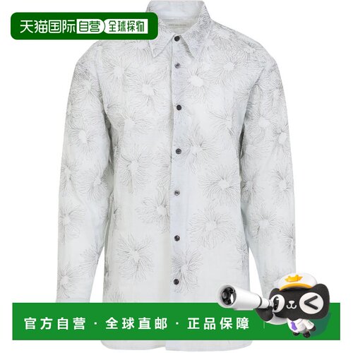 自营dries van notenFloral Patterned Button-Up Shirt - white