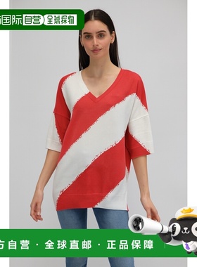 自营incashmereCotton Blen Diagonal Bold Stripe V-Neck Pullov