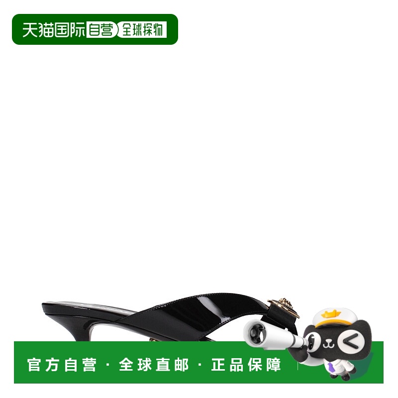 自营Versace Leather Stiletto Heels Women's Sandals - black