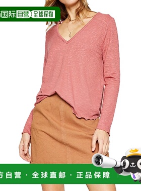 自营 sadie & sageSadie和Sage Thea拉丝针织上衣-红色 美国奥莱