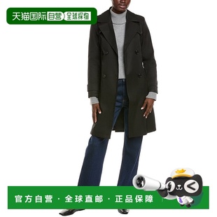 自营Via Spiga Pleated Trench Coat - black 美国奥莱直发