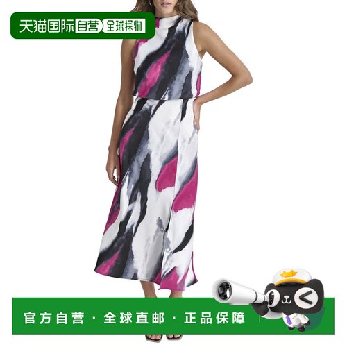 自营DKNY Drapey Midi Dress - Red 美国奥莱直发吊带连衣裙