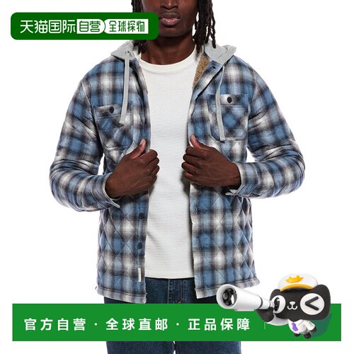 自营weatherproof vintage防风雨复古绗缝夏尔巴衬里连帽Shacket-