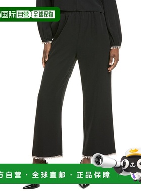 自营 Gracia镶边长裤-黑色 美国奥莱直发新款阔腿裤休闲裤