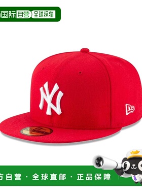 自营new eraNew York Yankees Scarlet Basic 59五十合身帽子-红