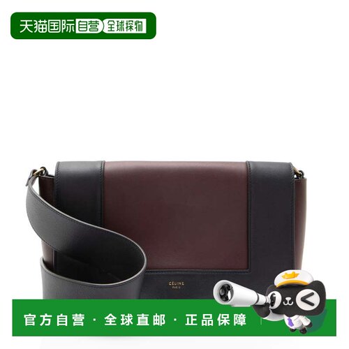 自营Celine Calfskin Frame Medium Shoulder Bag - blue, red 美