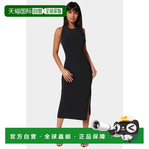 自营Bebe Women's High Neck Cowl Maci With Slit Dress - black