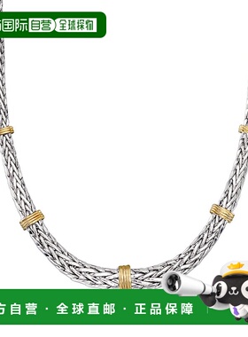 自营 Ross-Simons 纯银和 14 克拉黄金小麦链项链 - 16 英寸 美国