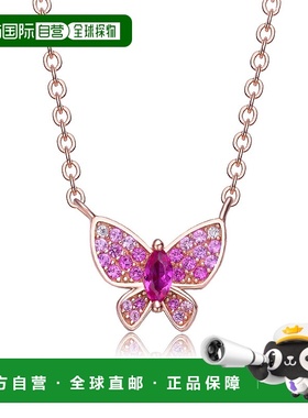 自营 geneviveGa 纯银 18k 玫瑰金镀红宝石和钻石立方氧化锆密镶