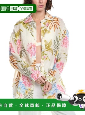 自营Vitamin A Playa Linen Boyfriend Shirt - white 美国奥莱直