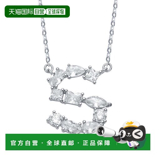 自营geneviveSterling Silver White Gold Plated with Clear Cub