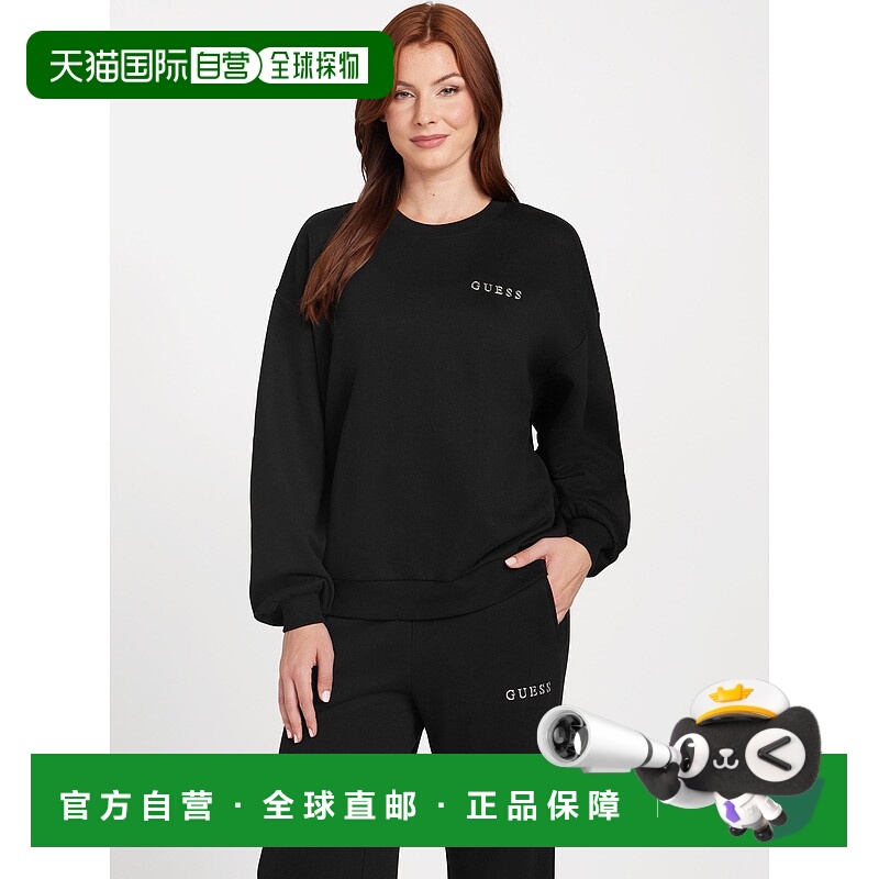 自营guessConstance Logo Crewneck - black 美国奥莱直发
