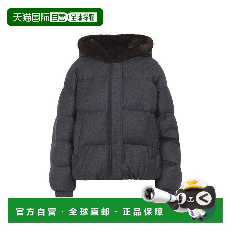 自营yves salomonQuilted Padded Jacket With Mink-Fur Lined Ho