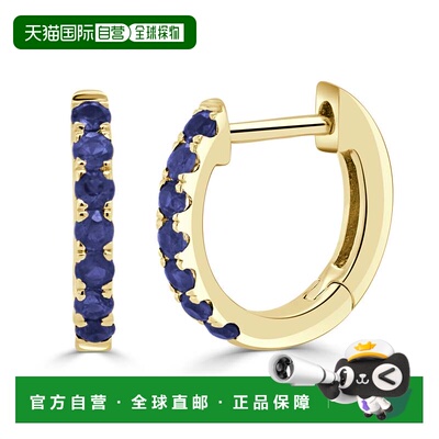 自营sabrina14K Yellow Gold Sapphire Huggie Earrings- 11Mm -