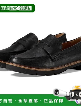 自营 Aetrex Collette Flat女式美国11.5-12黑色皮革拖鞋FZP579-