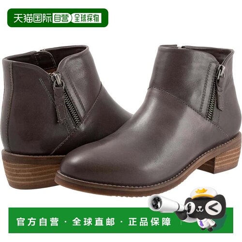 自营Women's SoftWalk Roselle Dark Gray Leather Double Zip An