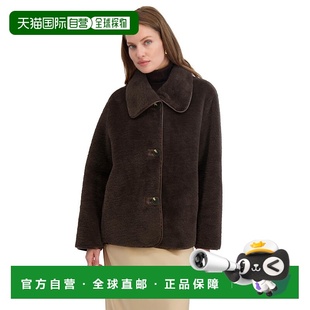 Faux Shearling Trim Women Choco with 自营TAHARI Jacket