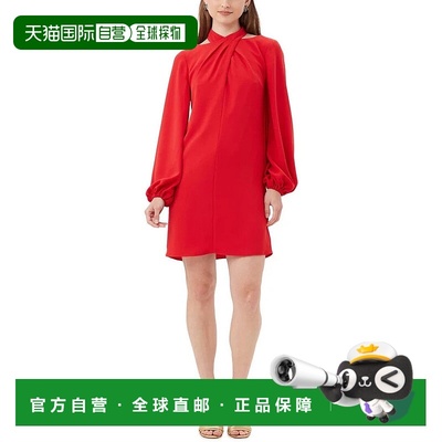 自营Trina Turk Kanai Dress Women's  Red Keyhole Back Balloon