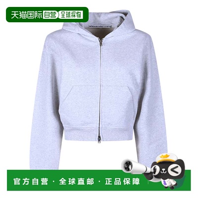 自营alexander wangAllover Hotfix裁切全连帽衫-蓝色 美国奥莱直
