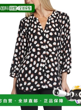 自营NYDJ Petite Pintuck Blouse - black 美国奥莱直发