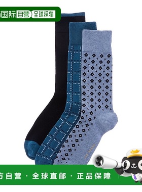 自营 Ted Baker 3pk船员袜-蓝色 美国奥莱直发袜子