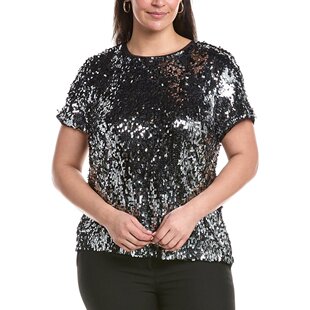 Sequin 美国奥莱直 自营Anne Plus Shirt gray Klein Banded