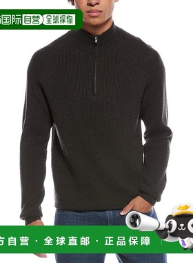 自营Amicale Cashmere Two-Tone Plaited Rib Cashmere 1/4-Zip S