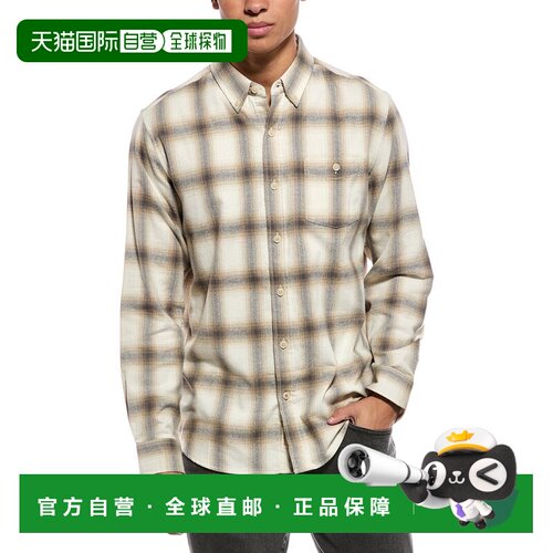 美国直邮自营weatherproof vintage防风雨复古拉绒法兰绒衬衫-白