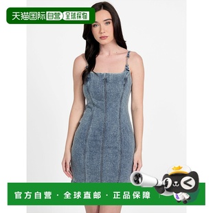 自营 guessEco Bailee Chain Denim Dress - acid indigo wash 美