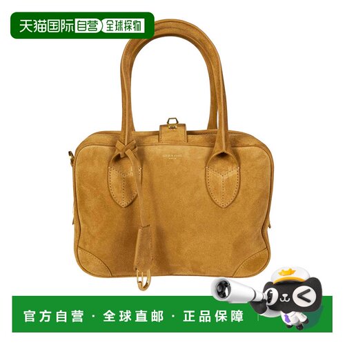 自营golden gooseVita Bag麂皮双提手手提包-棕色 美国奥莱直发