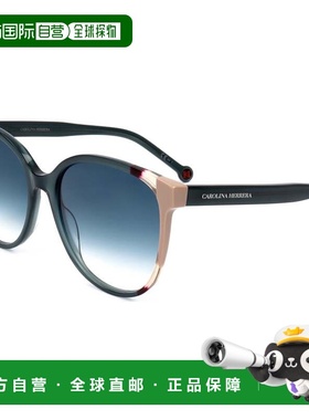 自营Carolina Herrera女式58毫米蓝色太阳镜-蓝绿色 美国奥莱直发