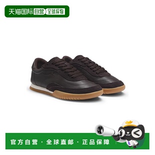 自营 boss皮革和绒面革训练鞋-深紫色 美国奥莱直发男鞋运动鞋