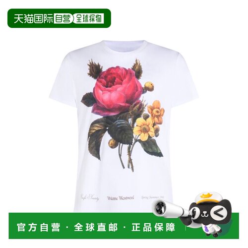自营vivienne westwoodWhite Floral Print Short Sleeve Top - w