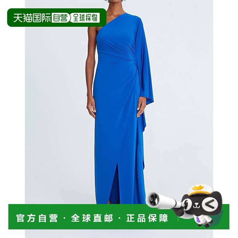 自营halston heritageEllen Cape Sleeve Gown In Saph - saph 美
