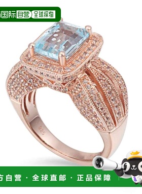 自营 Suzy Levian 纯银 5.25 TCW 蓝色托帕石戒指 - 蓝色 美国奥